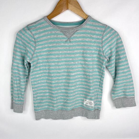 Sonoma Goods For Life Teal & Grey Striped Sweatshirt 7X - Picture 6 of 8